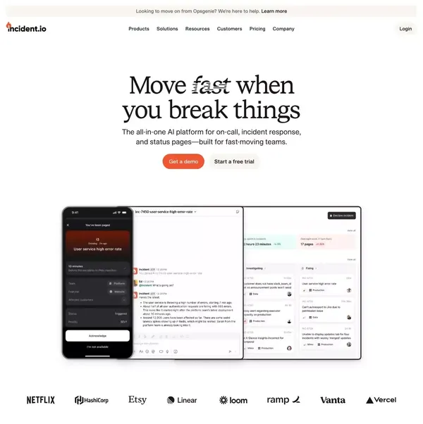 All-in-one incident management platform | incident.io - Landing design inspiration