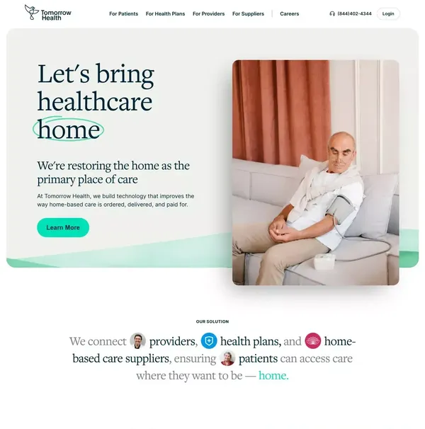 Tomorrow Health - Landing design inspiration