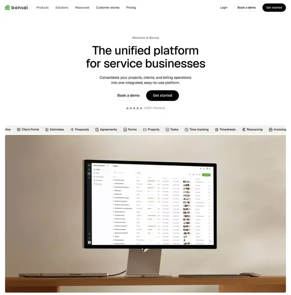 Bonsai - Business management software - Landing design inspiration