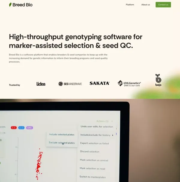 Breed Bio - Landing design inspiration