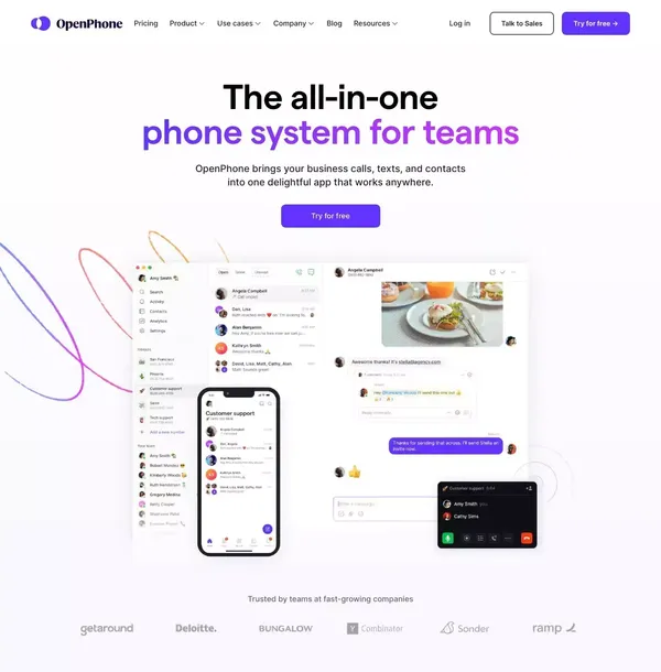 OpenPhone | Modern business phone for startups and small businesses - Landing design inspiration