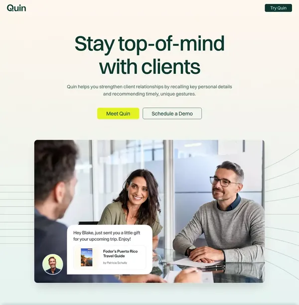 Quin - Landing design inspiration