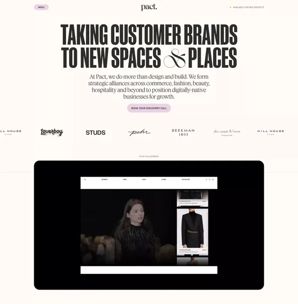 Pact: Design • Development • Partnership– Pact Studio Inc - Portfolio design inspiration