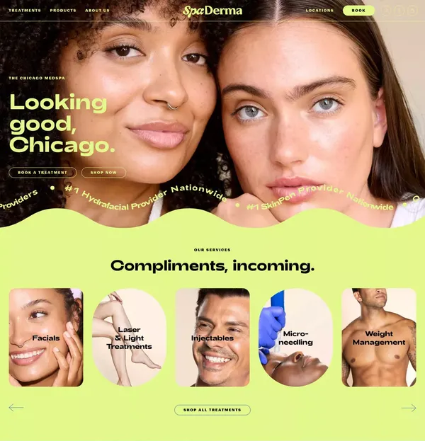 Chicago Medical Spa & Skincare | SpaDerma Medspa | Facials & Laser - Landing design inspiration