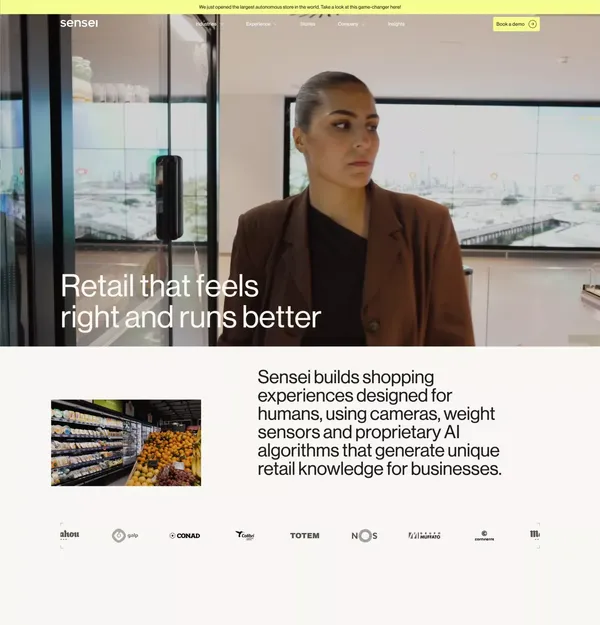 Sensei - Autonomous Retail Experiences - Landing design inspiration