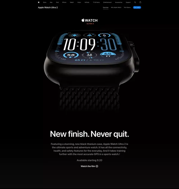 Apple Watch Ultra 2 - Apple - Landing design inspiration