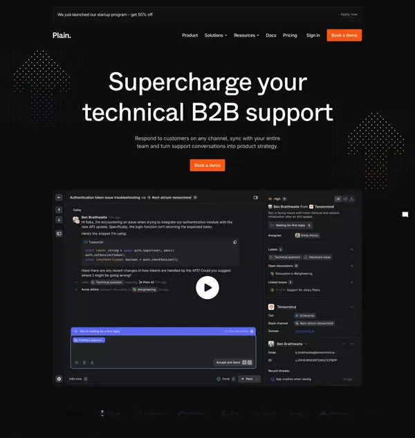 Plain - unify, simplify, and supercharge your techncial support - Pricing design inspiration
