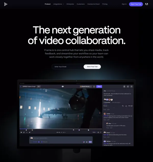 Frame.io | Home - Landing design inspiration