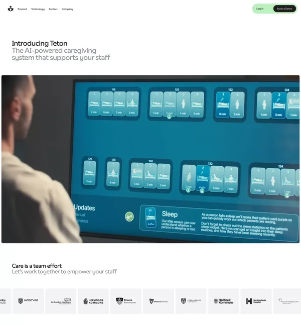 Teton - Advanced Patient Monitoring - Landing design inspiration
