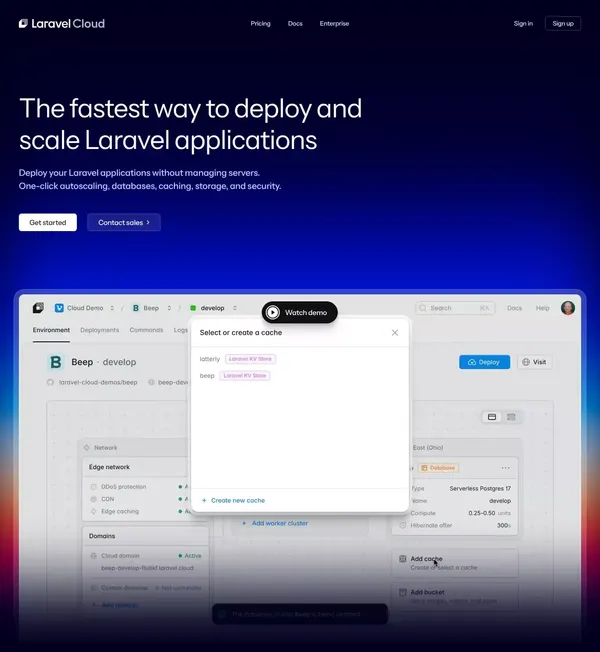 Laravel Cloud - Landing design inspiration