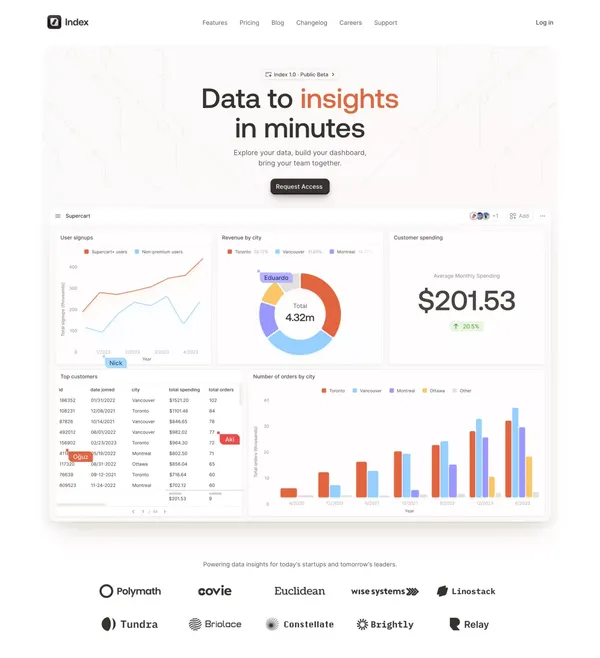 Index - Landing design inspiration