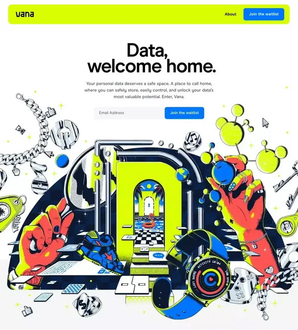 VANA | Unlock the power of your data - Landing design inspiration