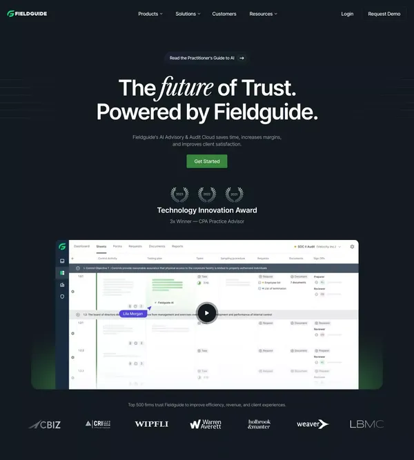 Fieldguide Advisory & Audit Cloud - Landing design inspiration