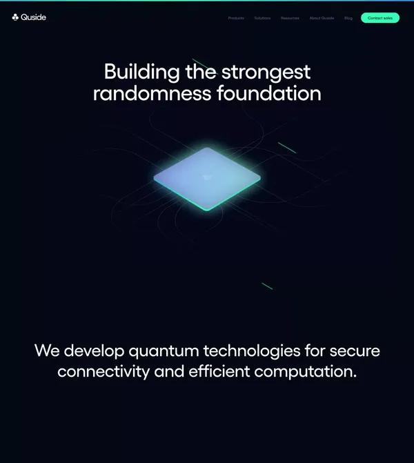 Quside – QRNGs for advanced solutions - Landing design inspiration