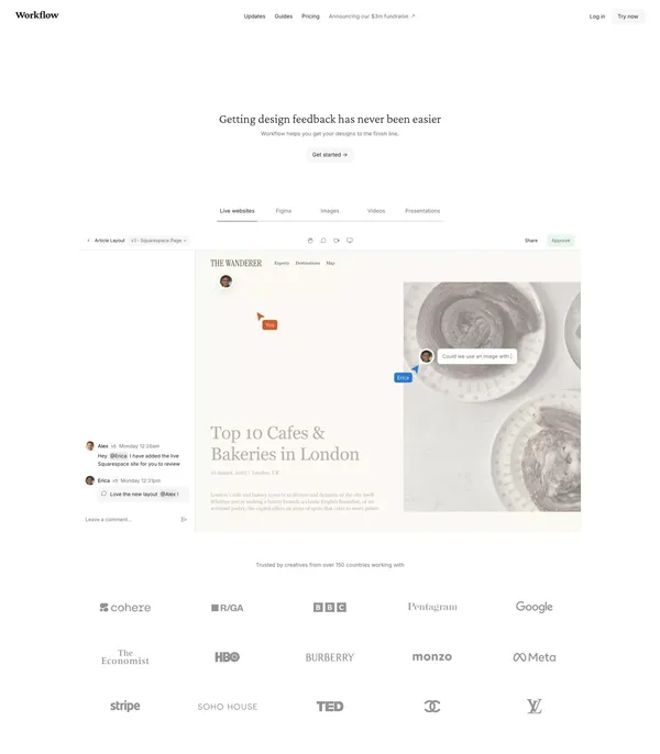 Workflow – The design feedback tool loved by designers and reviewers - Landing design inspiration