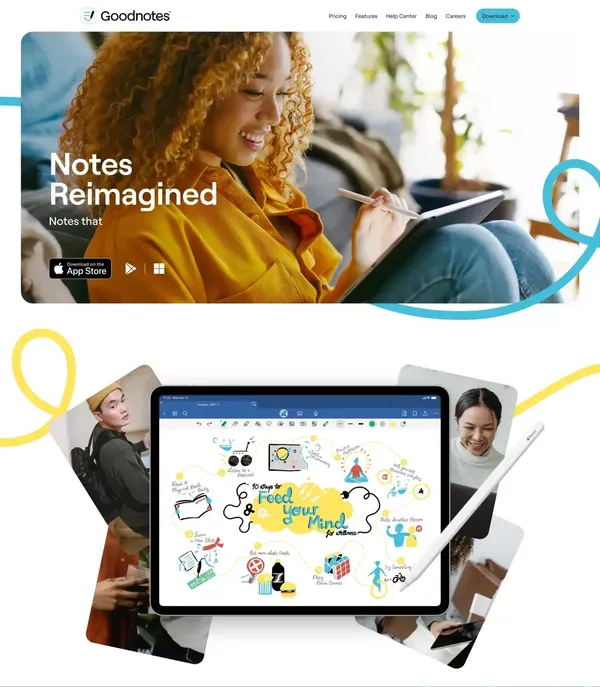 Goodnotes | Notes Reimagined | Note-Taking App - Landing design inspiration