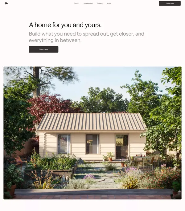 Customizable Backyard Homes | Type Five - Landing design inspiration