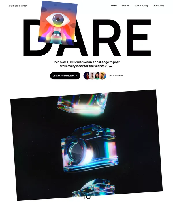 Dare to Share - Landing design inspiration