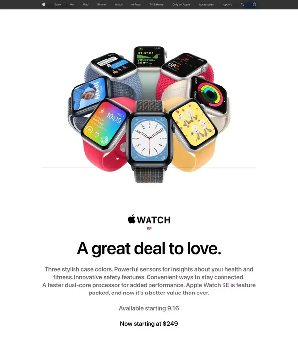Apple Watch SE - Apple - Landing design inspiration