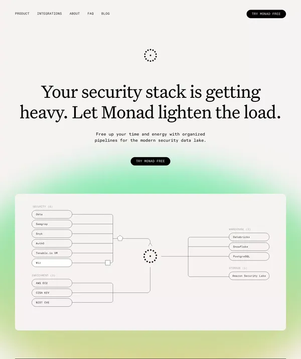 Monad - Landing design inspiration