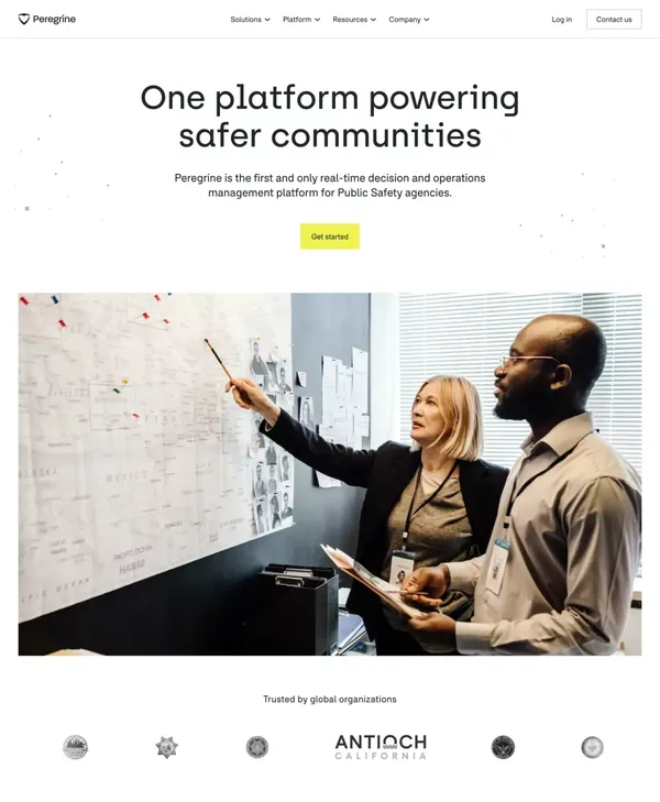 The Advanced Public Safety Platform | Peregrine - Landing design inspiration