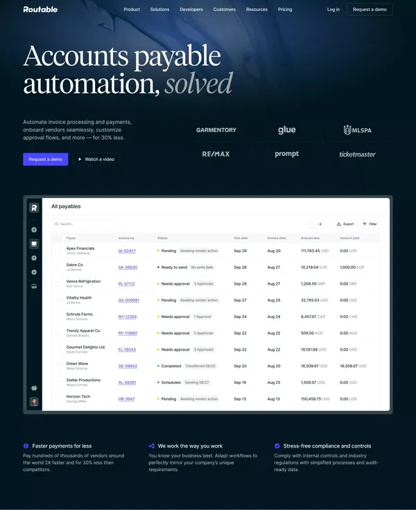 Routable - Landing design inspiration