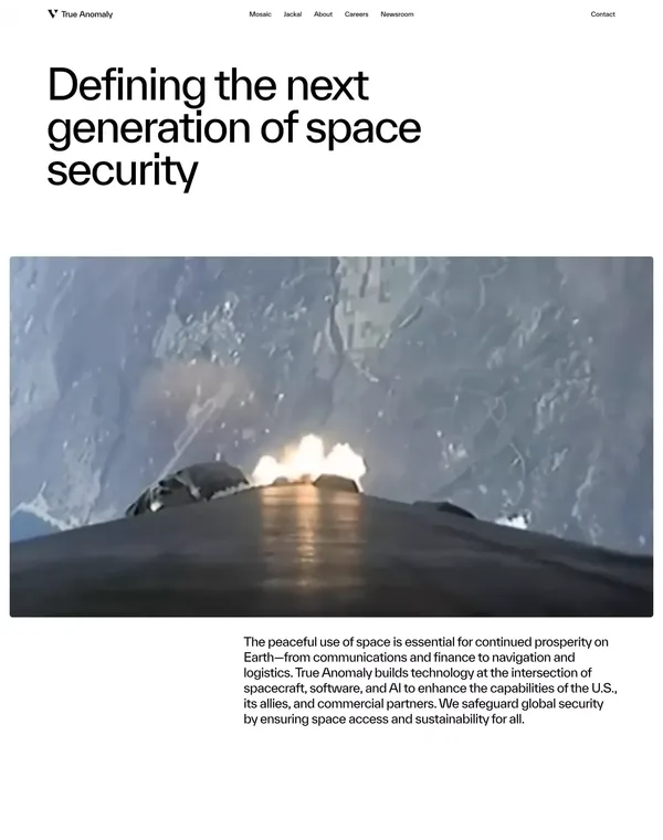 True Anomaly - Landing design inspiration