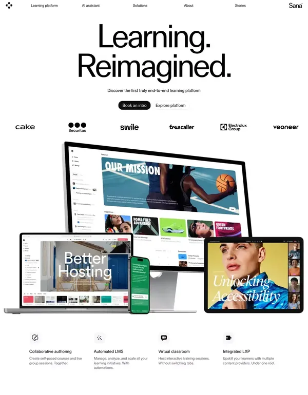Augmenting human intelligence | Sana - Landing design inspiration