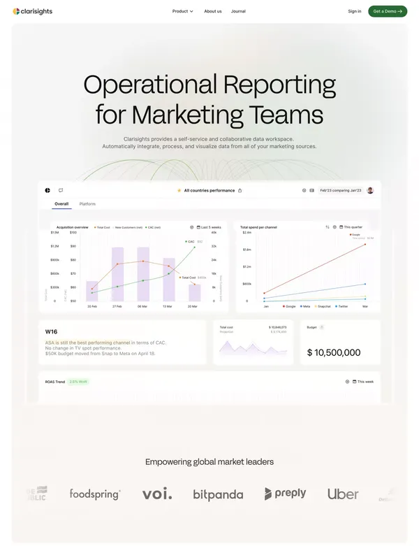 Clarisights - Landing design inspiration