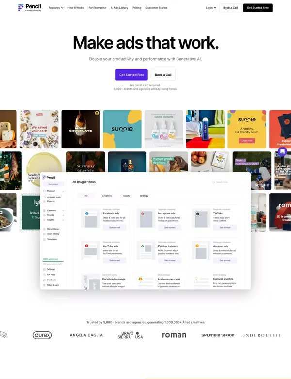 Pencil - Make Ads That Work - Landing design inspiration