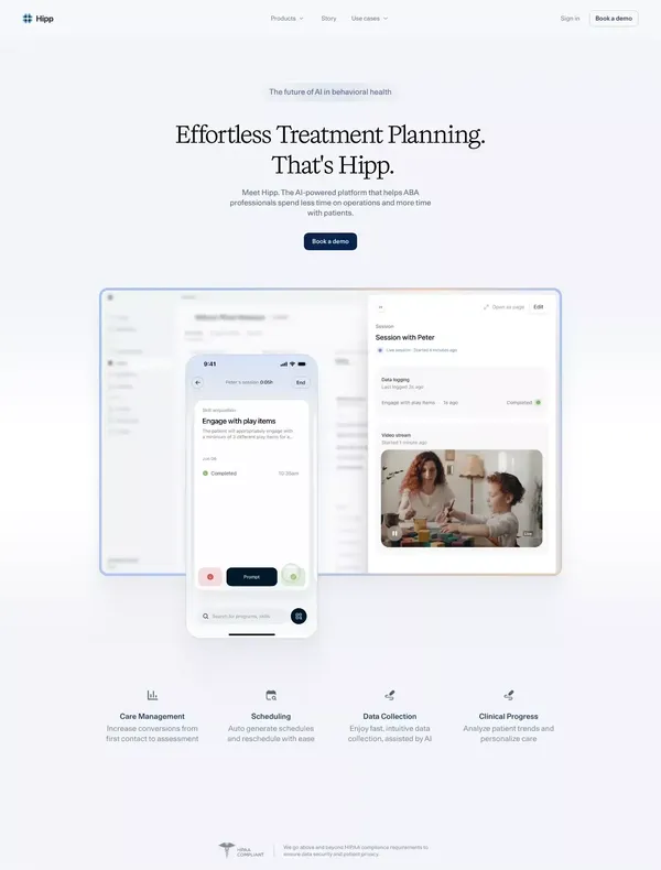 Clinical Notes in Seconds. That’s Hipp | Hipp Health - Landing design inspiration