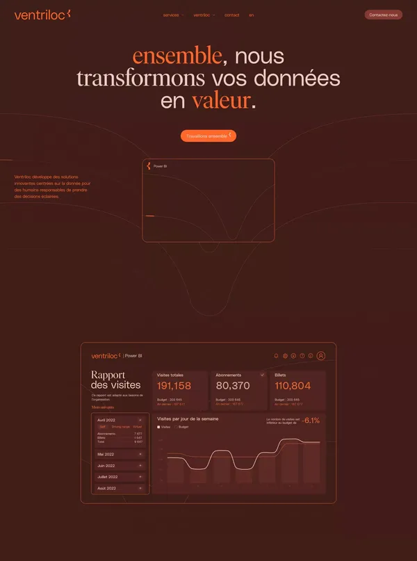 ventriloc - Nous transformons vos données en valeur - Landing design inspiration