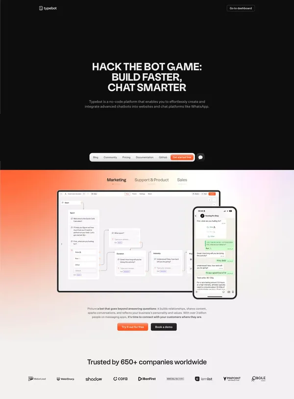 Typebot - Landing design inspiration