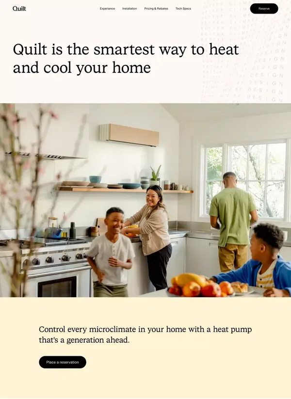 Quilt – The smartest way to heat and cool your home - Landing design inspiration