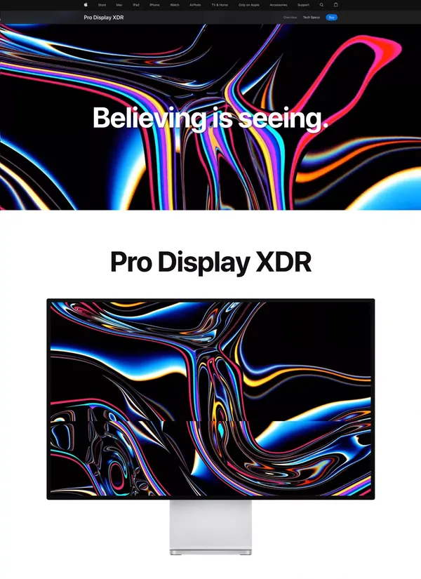 Pro Display XDR - Apple - Landing design inspiration