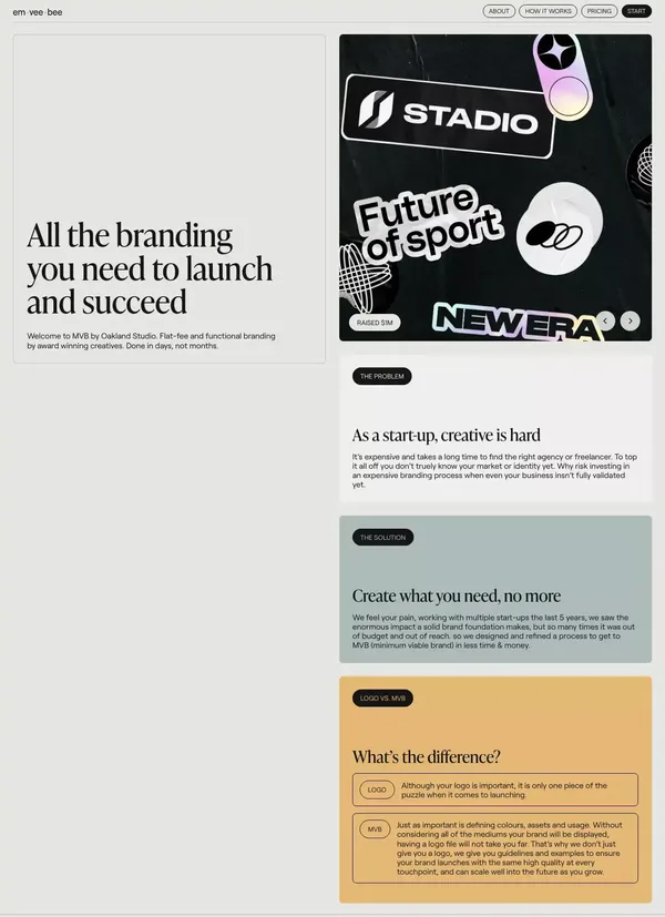 Em vee bee - Landing design inspiration