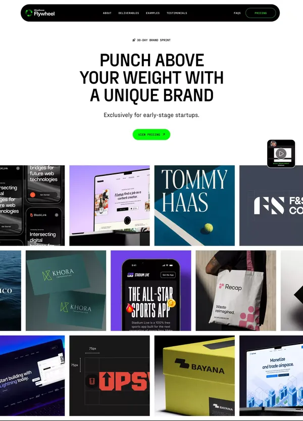 Flywheel - Landing design inspiration