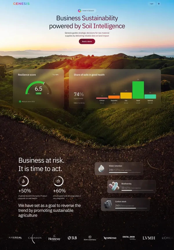 Genesis Soil Intelligence - Landing design inspiration