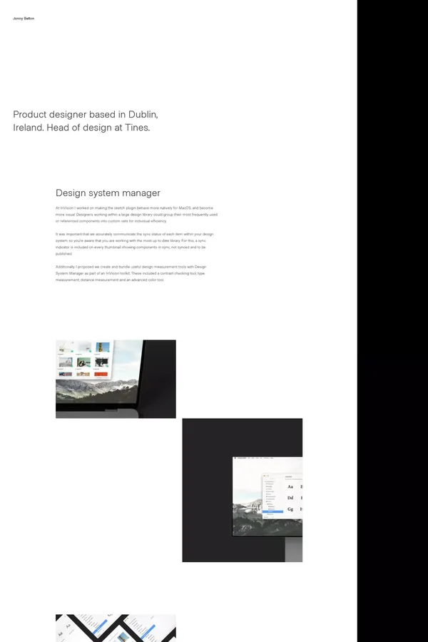 Jonny Belton. Product designer. - website design inspiration