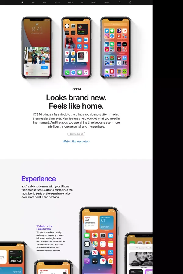 iOS 14 Preview - Apple - Landing design inspiration