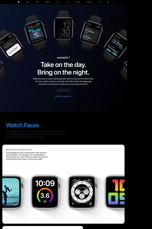 watchOS 7 Preview - Apple - Landing design inspiration