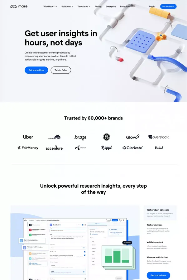 Maze - Rapid testing for modern teams | Maze - Landing design inspiration