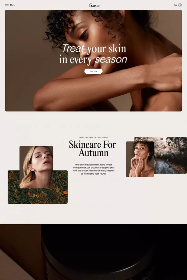 Garoa Skincare - Ecommerce design inspiration