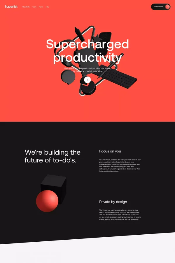 Superlist - Landing design inspiration