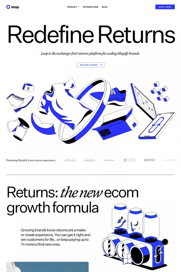 Loop Returns - Landing design inspiration