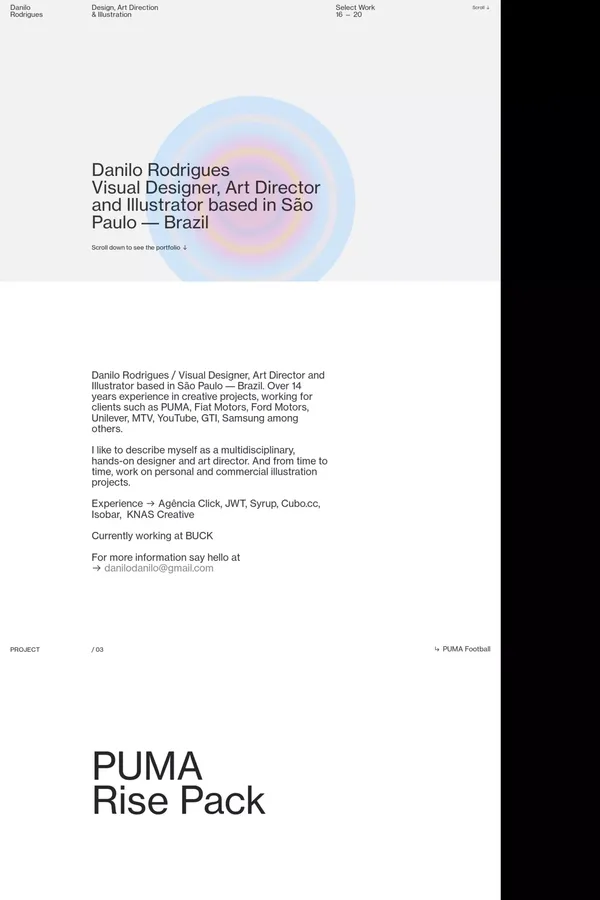 Danilo Rodrigues - Portfolio design inspiration