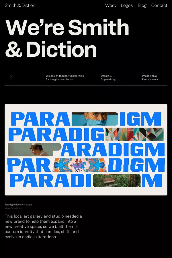 Smith & Diction - Branding & Design Studio - Portfolio design inspiration