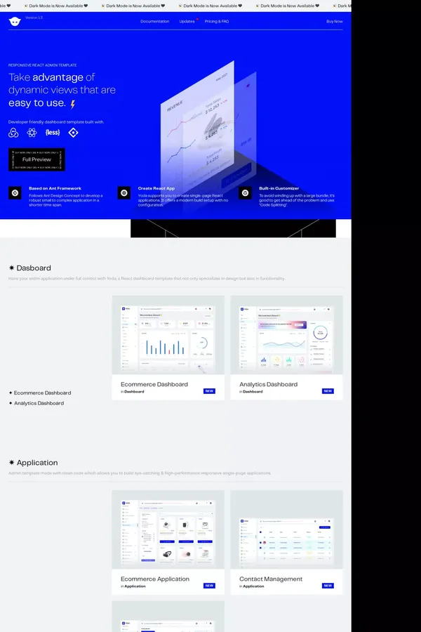 Yoda Admin React Template - website design inspiration
