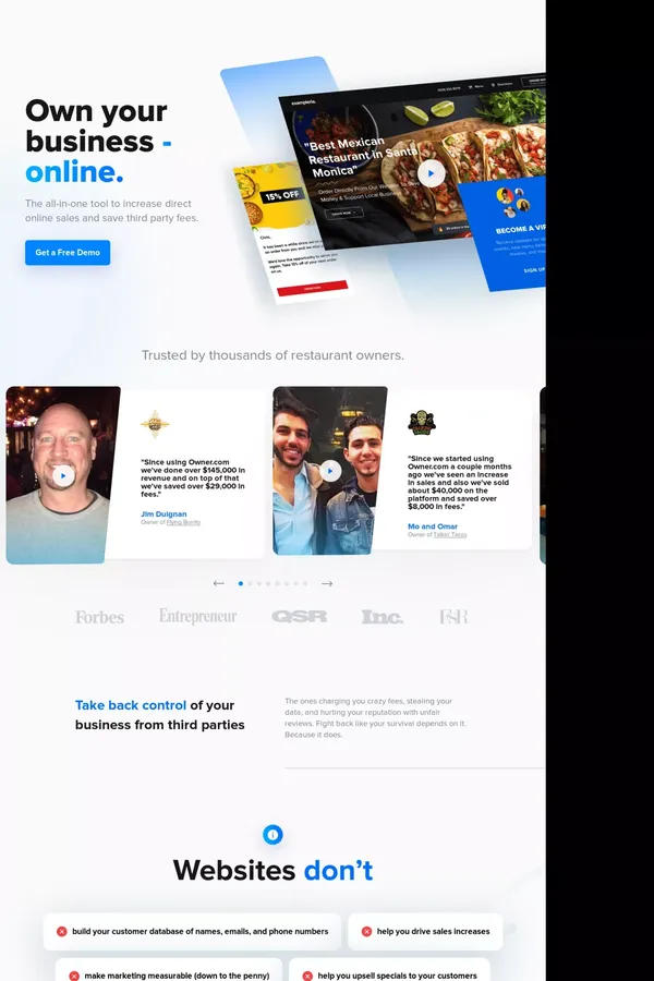 Owner.com - The All-In-One Tool For Restaurant Marketing - website design inspiration