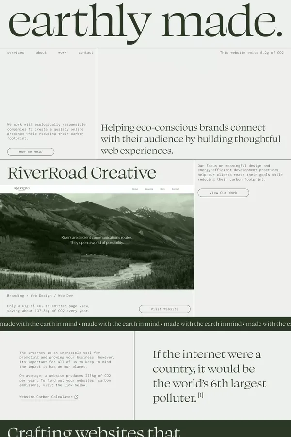 Earthly Made | Sustainable Web Design Studio - Portfolio design inspiration
